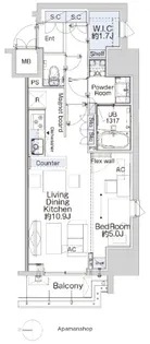ベルファース蒲田WEST【10階】の間取り