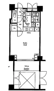 グラディート汐留ロッソ【0603号室】の間取り