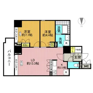 プライムアーバン亀有【12階】の間取り