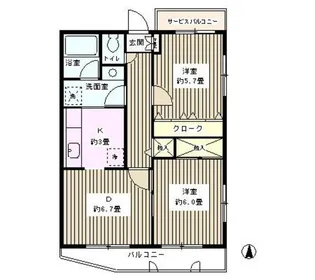 メゾンドボヌール梅島【3階】の間取り