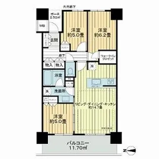 シティタワー金町 タワー棟【6階】の間取り