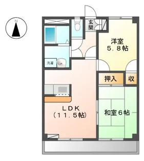 コーポピオーネⅡ【1階】の間取り