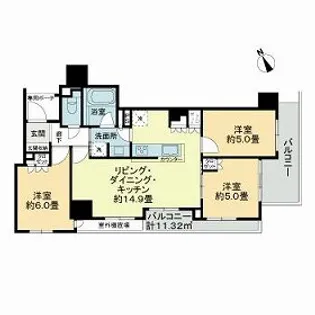 ライオンズ鶯谷マークスフォート【12階】の間取り