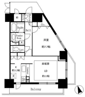 サンクレール荒川ブランガーデン【11階】の間取り