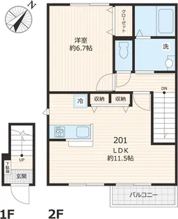 ルミエール トロワ【201号室号室】の間取り