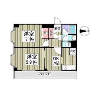 ワコーレエレガンス西新井【2階】の間取り