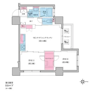 クレヴィアリグゼ日暮里【5階】の間取り