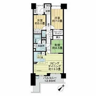 パークスカイタワー松戸【22階】の間取り