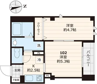 桜アパートメント【102号室号室】の間取り