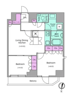 ドゥーエ日暮里【8階】の間取り