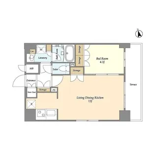 1LDKの間取り画像