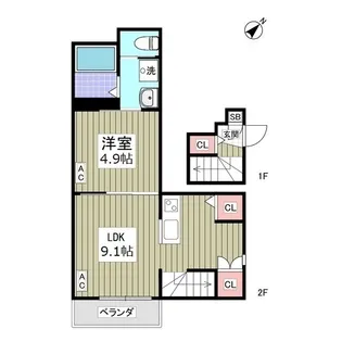 セプテーニ四ツ木【2階】の間取り
