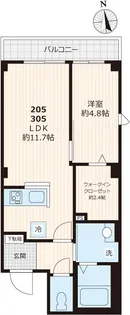 フォレスト ベベ【205号室号室】の間取り