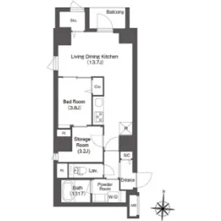 コンフォリア南千住【6階】の間取り