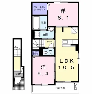 ポワリエA【2階】の間取り