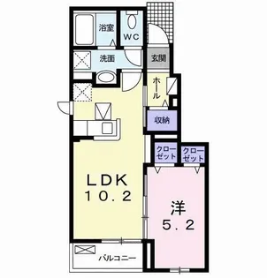 レジデンスミナミB【1階】の間取り