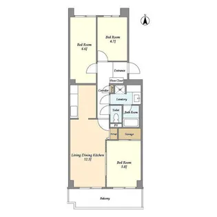 コンフォリア竹ノ塚イースト【1階】の間取り