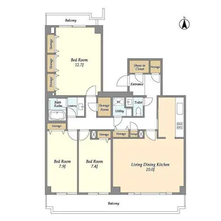 コンフォリア竹ノ塚イースト【11階】の間取り