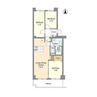 コンフォリア竹ノ塚イースト【1階】の間取り