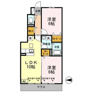 オアシス パティオ【1階】の間取り