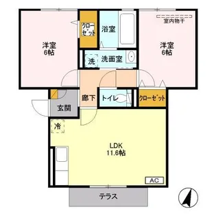 ベル八潮【102号室】の間取り