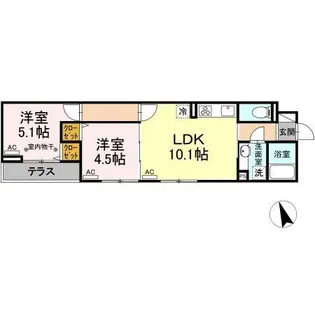 セレスティア南花畑II【1階】の間取り