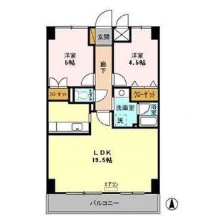 グランディス新八柱【4階】の間取り