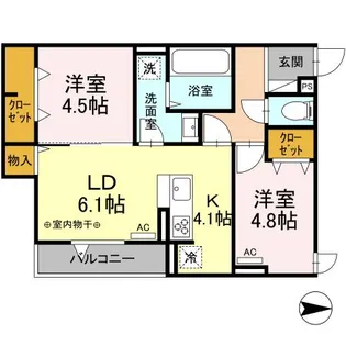 ラウレア六町【2階】の間取り