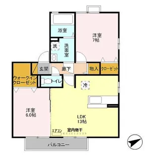 ラシュレメゾン・ A【2階】の間取り