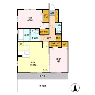 リバーサイド ホシノ Ⅵ【1階】の間取り