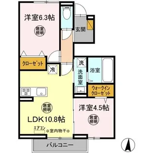ソレイルKZ【1階】の間取り