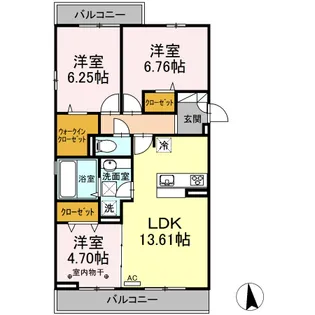 グレイス A棟【3階】の間取り