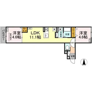 セレスティア南花畑III【3階】の間取り
