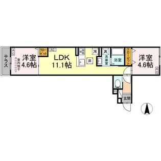 セレスティア南花畑III【1階】の間取り