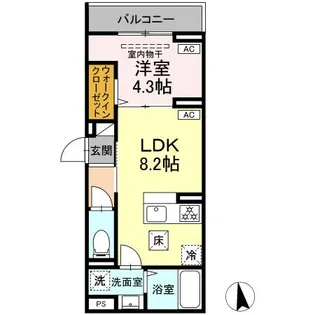 セレスティア亀有【1階】の間取り
