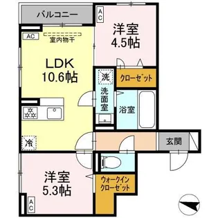 セレスティア西綾瀬【2階】の間取り