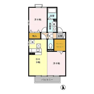 ウィルモア新松戸 B棟【2階】の間取り