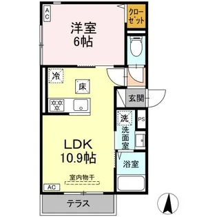セレスティア加賀【1階】の間取り