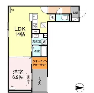 アヴァンス西亀有【1階】の間取り