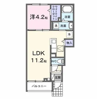 レッド グリール本土寺前【1階】の間取り