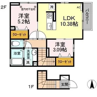 エスケーハイツ【2階】の間取り