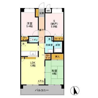 アバンドーネ高橋【3階】の間取り