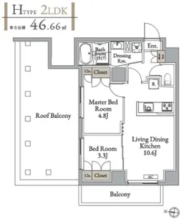 メトロステージ亀有【6階】の間取り