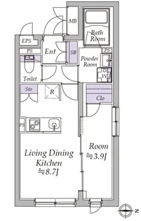 アトリオフラッツ日暮里【1階】の間取り