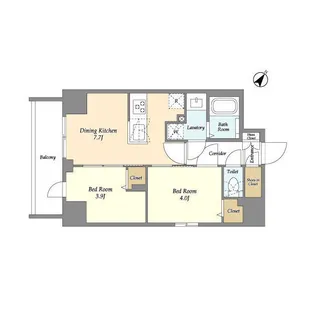 AUGUSTA RESIDENCE 新小岩【9階】の間取り