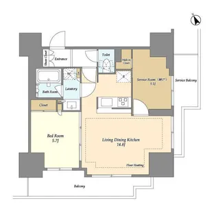 オアーゼ日暮里レジデンス【5階】の間取り