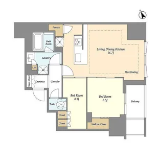 オアーゼ日暮里レジデンス【7階】の間取り
