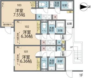 カインドネス亀有Ⅱ【101号室号室】の間取り
