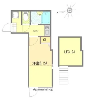 東京都葛飾区亀有2丁目【アパート】の間取り