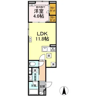 セレスティア大谷田III【1階】の間取り